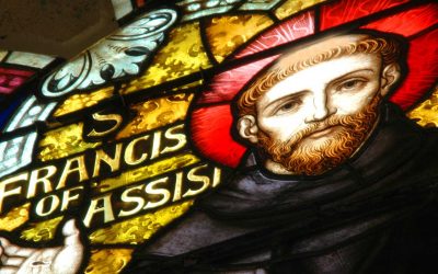 St Francis on stain glass